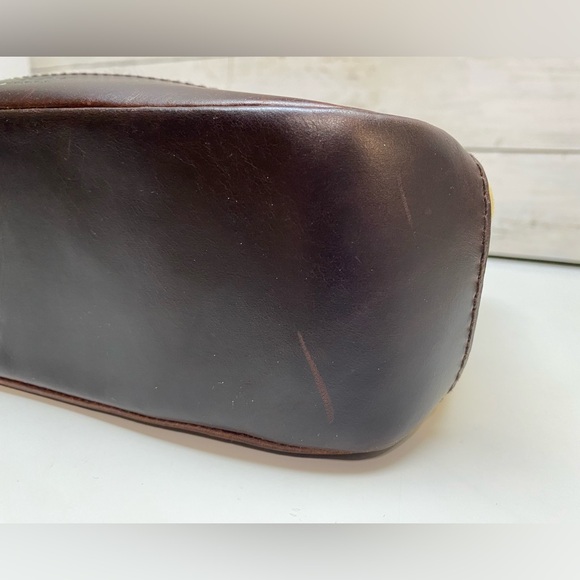 Lauren by Ralph Lauren Tan Canvas Hand Bag Purse Braided Leather Straps & Bottom - Picture 12 of 16